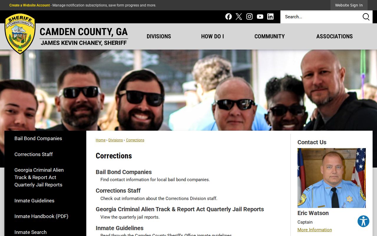 Camden County Sheriff's Office Corrections resources