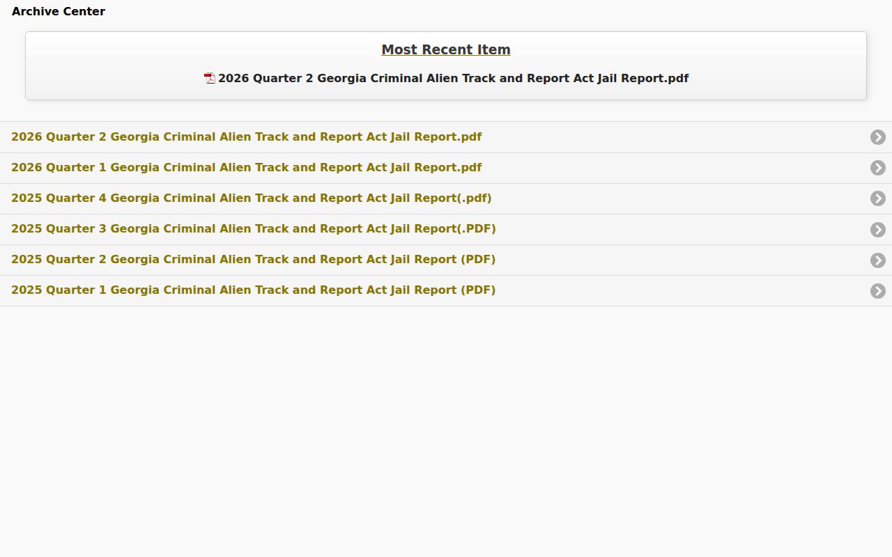 Camden County quarterly jail report archive