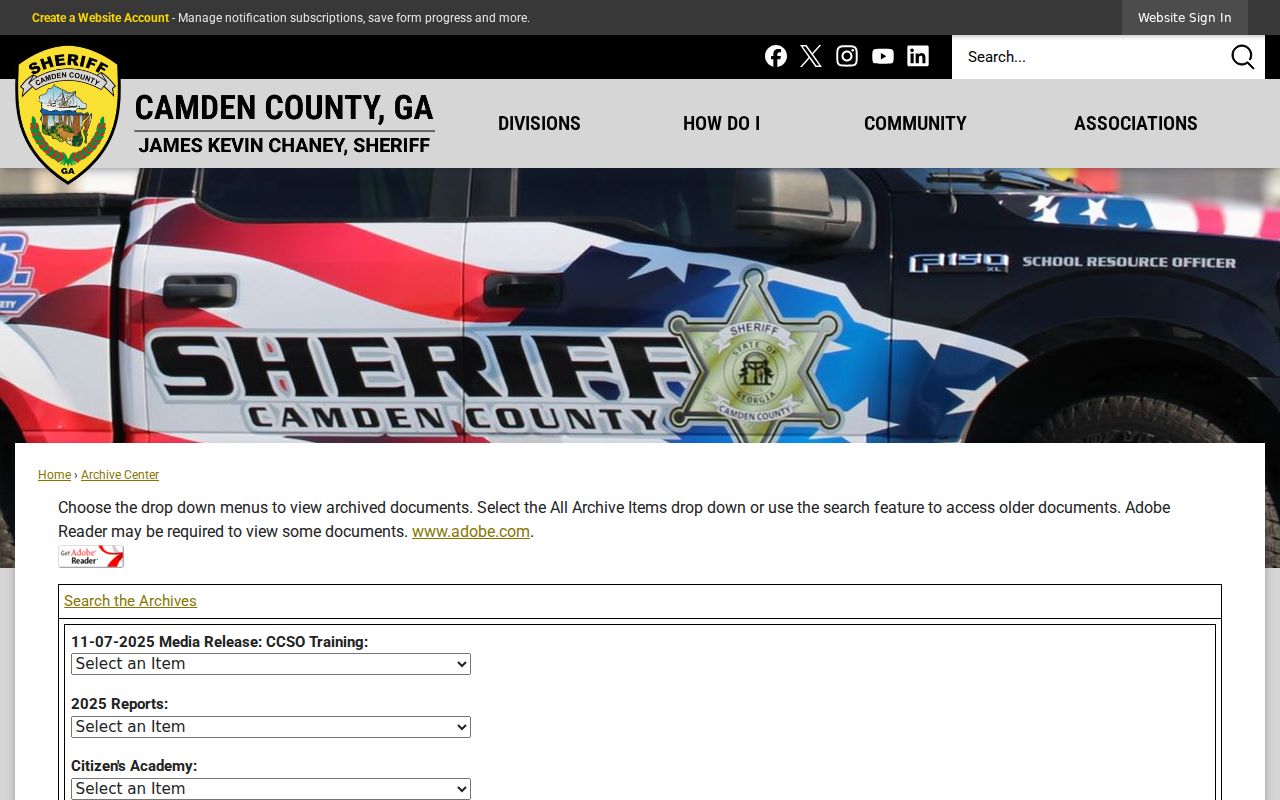 Camden County Sheriff archive search