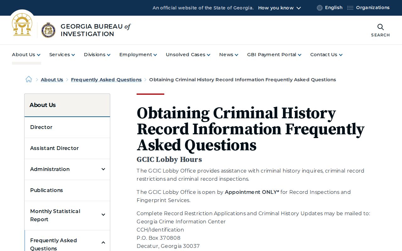 GBI Camden County background check guidance