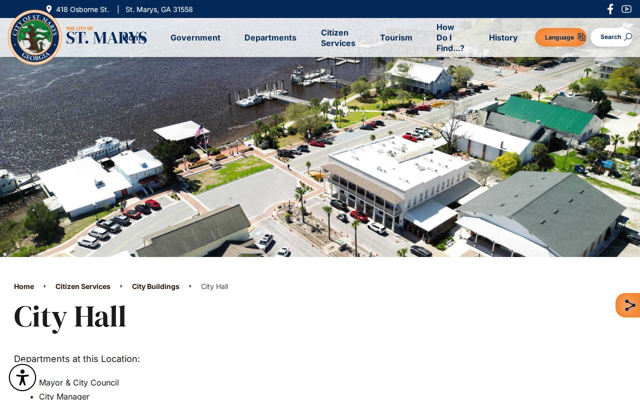 Official St. Marys City Hall information page